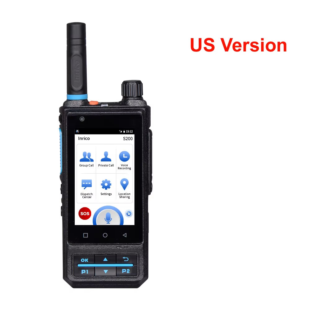 Inrico 4G Network Radio S200 Android 10 LTE/WCDMA/GSM Mobile Phone Work with Real-Ptt Zello Unlocked Walkie Talkie Global Call
