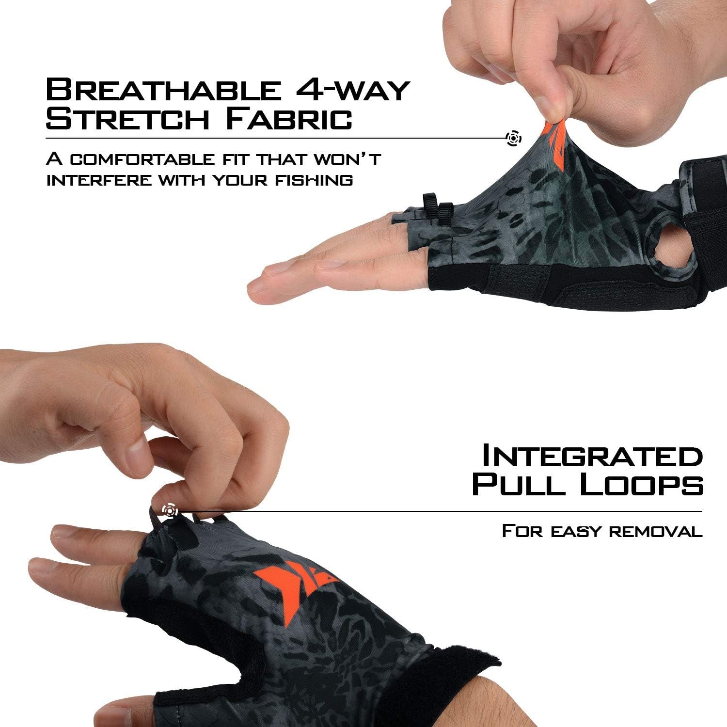 Gill Raker Gloves UPF50+ Fishing Gloves with UV Protection for Men or Women - Fishing, Outdoor, Kayaking, Rowing, Sailing, Canoeing, Hiking, Biking