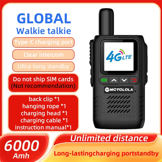 MOTOLOLA Global Walkie Talkie,4G/5G POC Remote Phone，Police Civilian Fleet (Free)5000Km Professional Radio Communicator 500Km