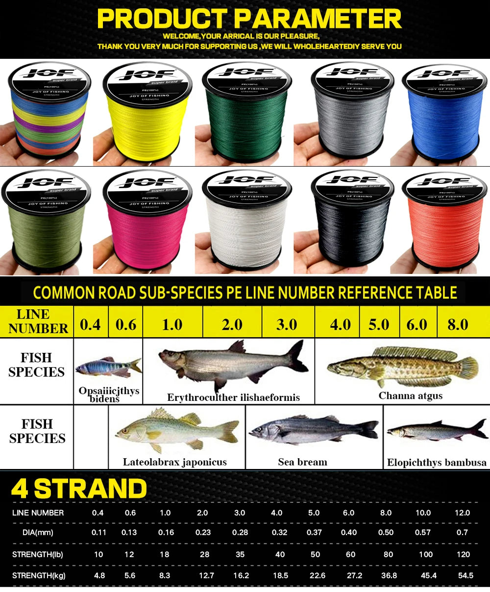 4 Strands Braided Fishing Line Multifilament 300M 500M 1000M Carp Fishing Japanese Braided Wire Fishing Accessories Pe Line