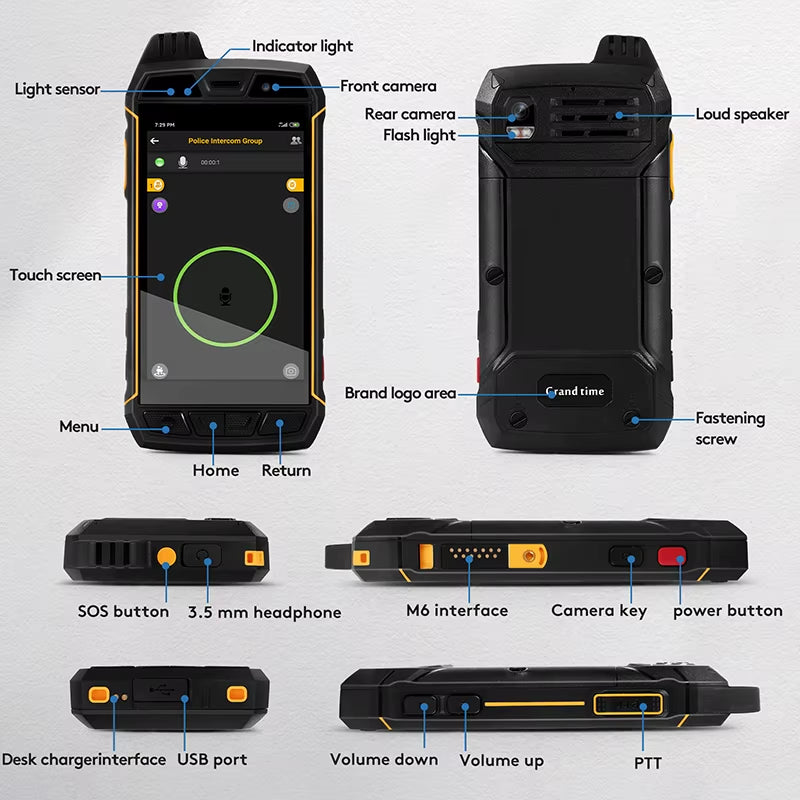 IP68 Waterproof Rugged Smartphone Two Way Radio Wireless Global GPS Zello Security 4G POC Radio Walkie Talkie