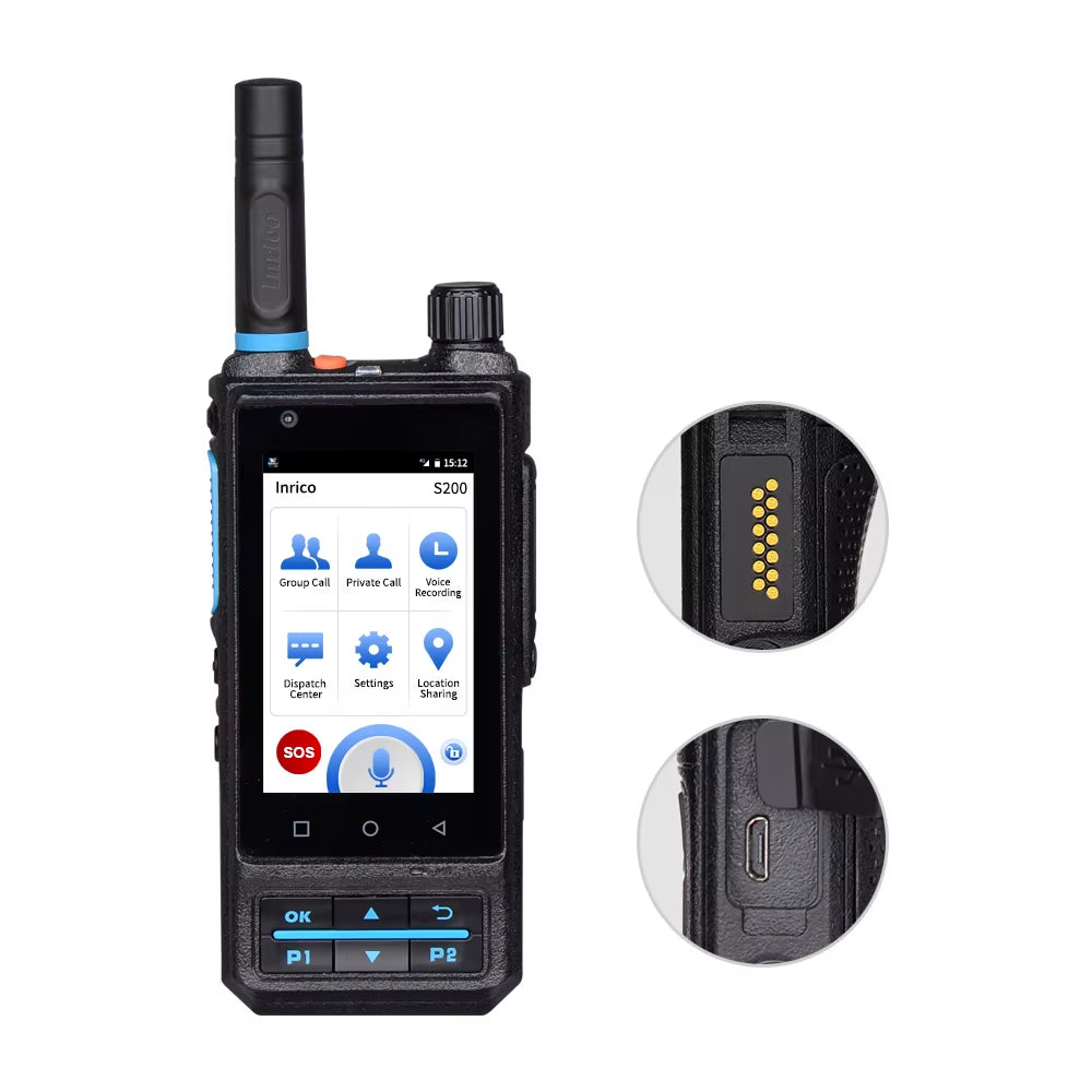 Inrico 4G Network Radio S200 Android 10 LTE/WCDMA/GSM Mobile Phone Work with Real-Ptt Zello Unlocked Walkie Talkie Global Call