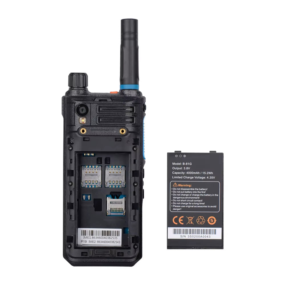 Inrico 4G Network Radio S200 Android 10 LTE/WCDMA/GSM Mobile Phone Work with Real-Ptt Zello Unlocked Walkie Talkie Global Call