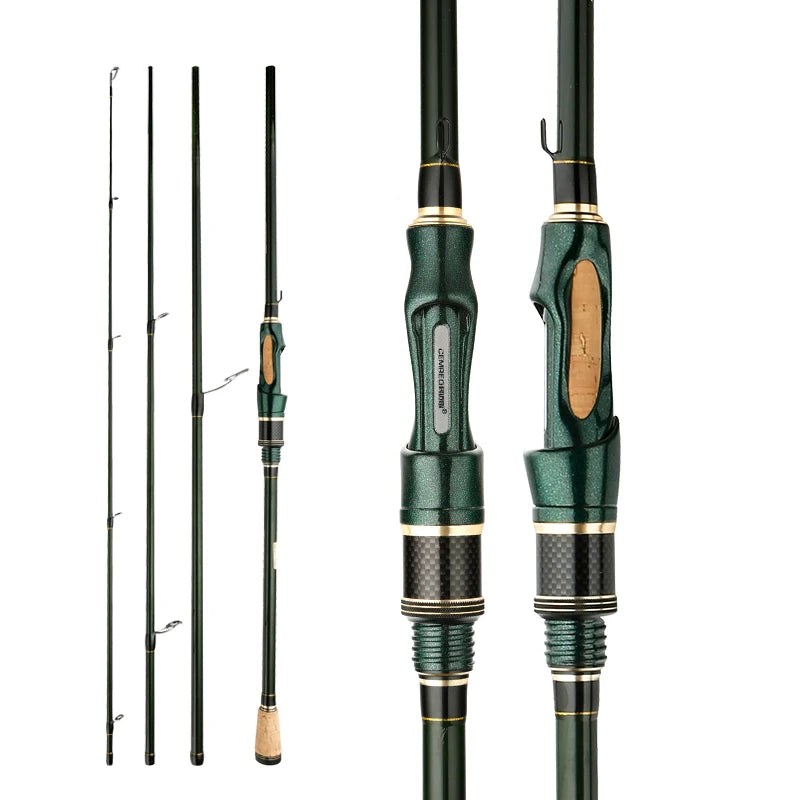 Spinning Casting Carbon Fishing Rod 4-5 Sections 1.8M/2.1M/2.4M Portable Travel Rod Spinning Fishing Rods Fishing Tackle